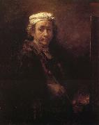 Rembrandt van rijn Autoportrait au chevalet oil on canvas